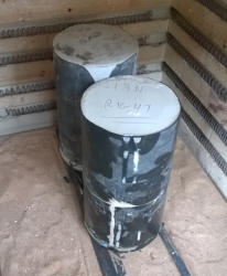 Two moulds waiting to be burnt out.