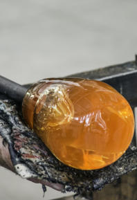 Shaping the glass with wet newspaper